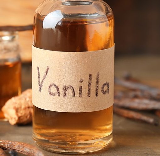 vanilla perfume on marble table