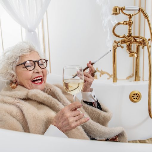 Expensive woman enjoying life