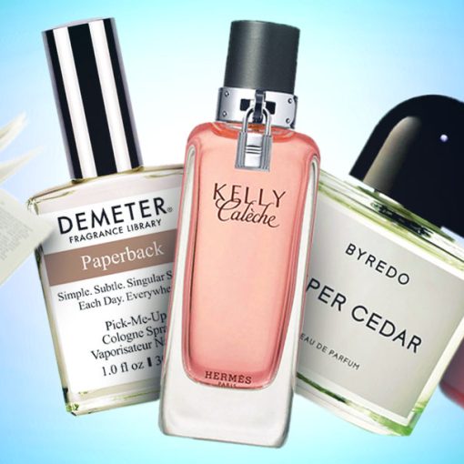 fragrances surrounded by back to school elements